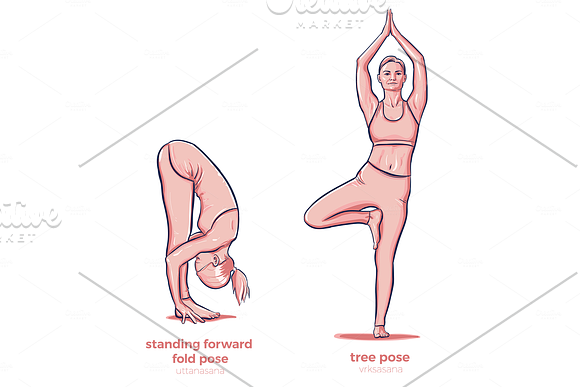 Yoga poses. Vector set in Illustrations - product preview 2
