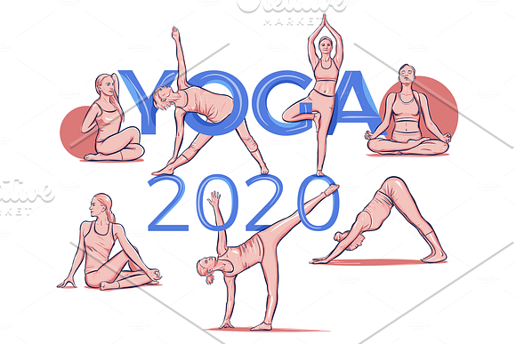 Yoga poses. Vector set in Illustrations - product preview 3