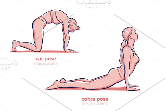 Yoga poses. Vector set in Illustrations - product preview 4
