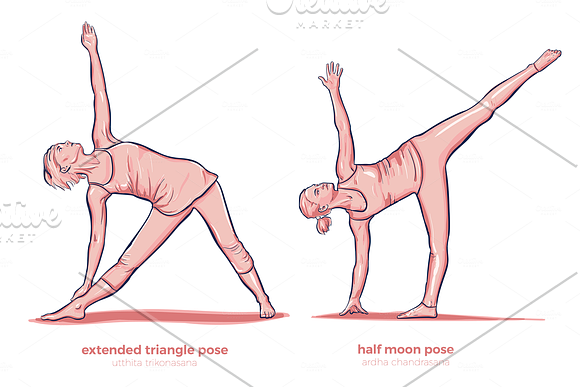 Yoga poses. Vector set in Illustrations - product preview 6