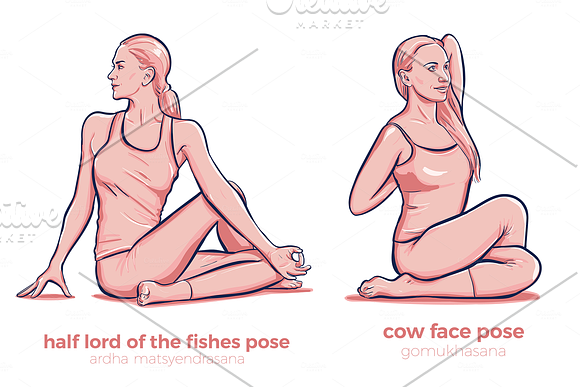 Yoga poses. Vector set in Illustrations - product preview 7