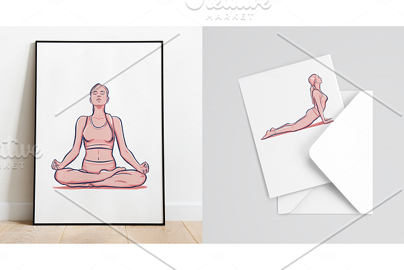 Yoga poses. Vector set in Illustrations - product preview 11