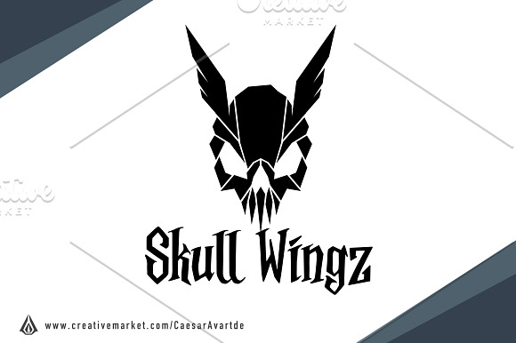 Skull Wings Logo Template in Logo Templates - product preview 1