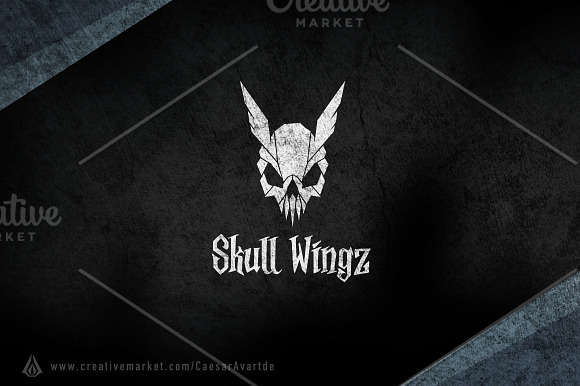 Skull Wings Logo Template in Logo Templates - product preview 2