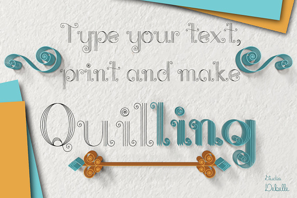 Helevo Quilling Pack font & ornament in Sans-Serif Fonts - product preview 1