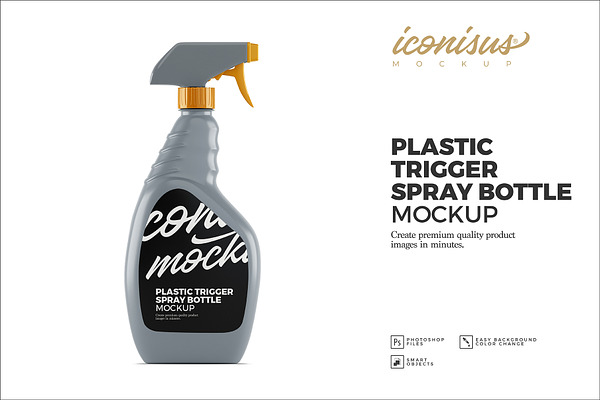 Spray Plastic Bottle Mockup Template