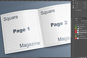 Opened Square Magazine mock-up