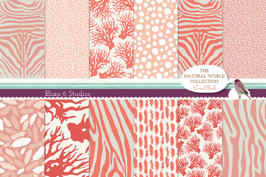 Natural Animal Pattern Digital Paper in Patterns - product preview 8