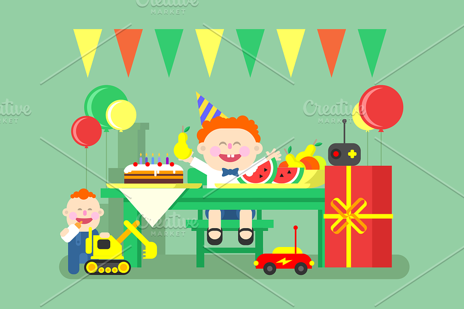 Holiday child birthday in Illustrations - product preview 8