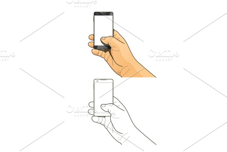 Phone in hand in Illustrations - product preview 8