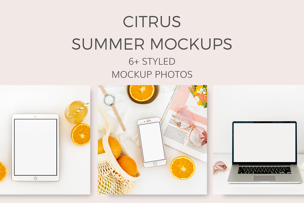 Citrus Summer Mockups (6+ Images) in Mobile & Web Mockups - product preview 8