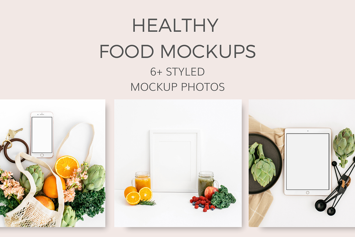 Healthy Foods Mockups (6+ Images) in Mobile & Web Mockups - product preview 8
