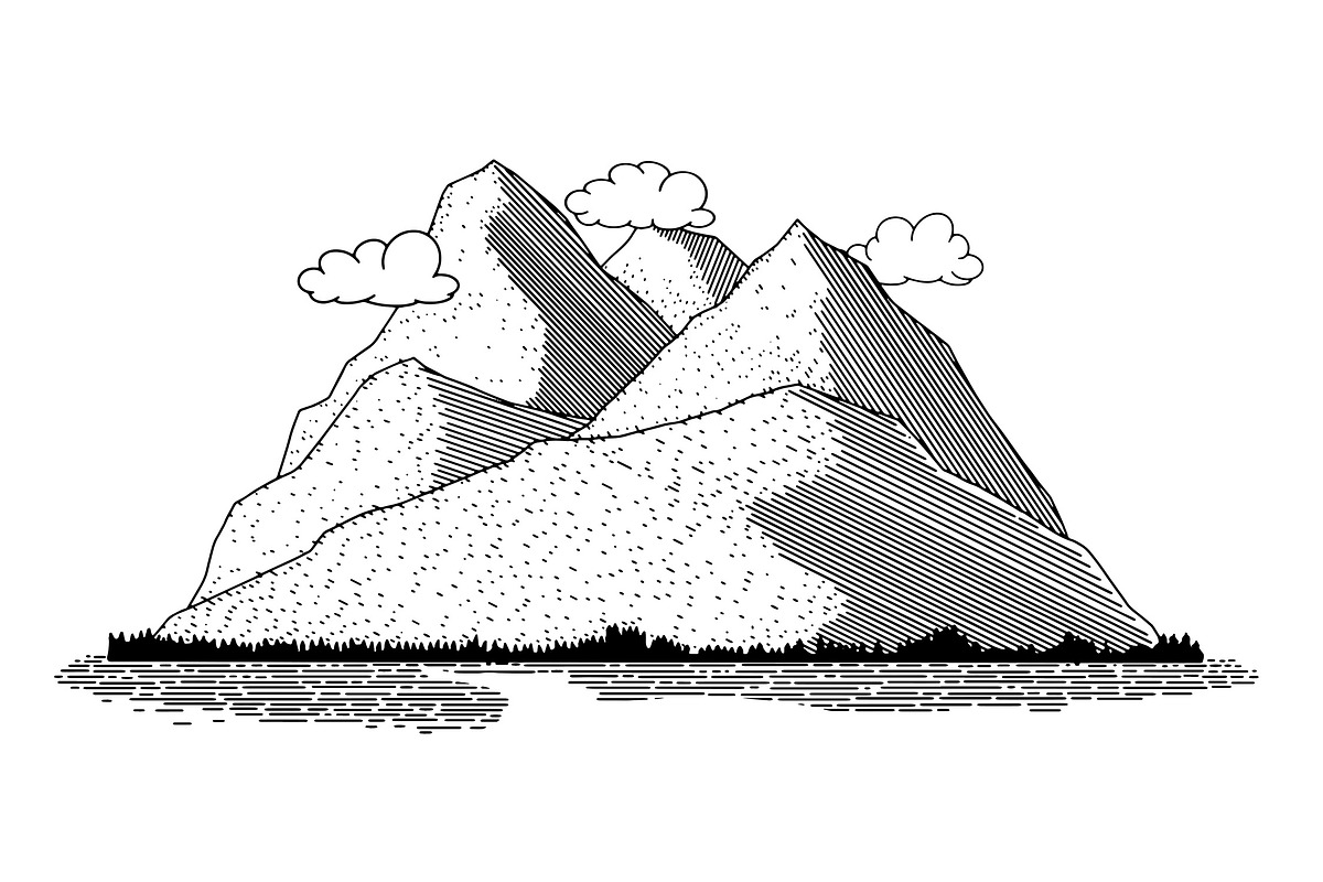 Mountain Scene Icon in Illustrations - product preview 8