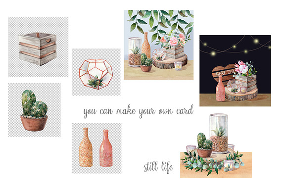 Watercolor rustic set. in Illustrations - product preview 2