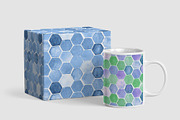 Hexagon Watercolor Seamless Patterns