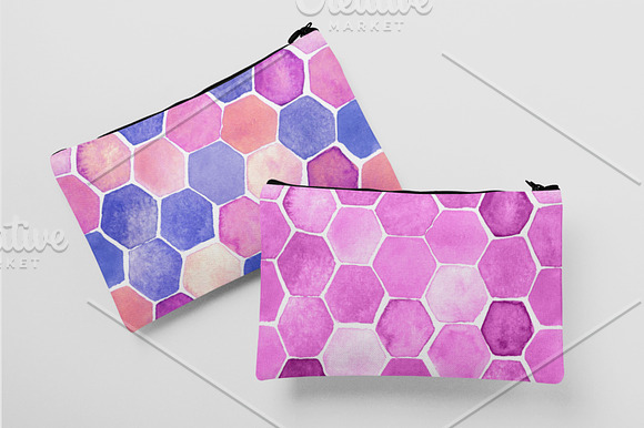 Hexagon Watercolor Seamless Patterns in Patterns - product preview 1