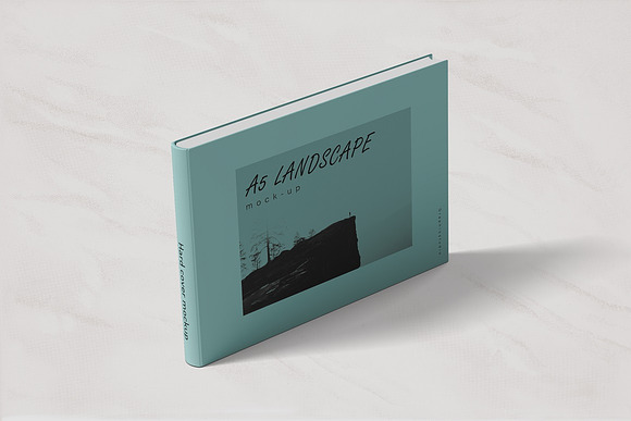 Landscape Hardcover Book Mockup in Print Mockups - product preview 1