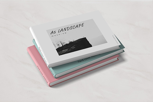 Landscape Hardcover Book Mockup in Print Mockups - product preview 2