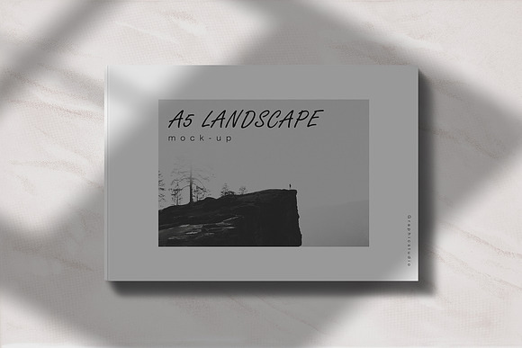 Landscape Hardcover Book Mockup in Print Mockups - product preview 3