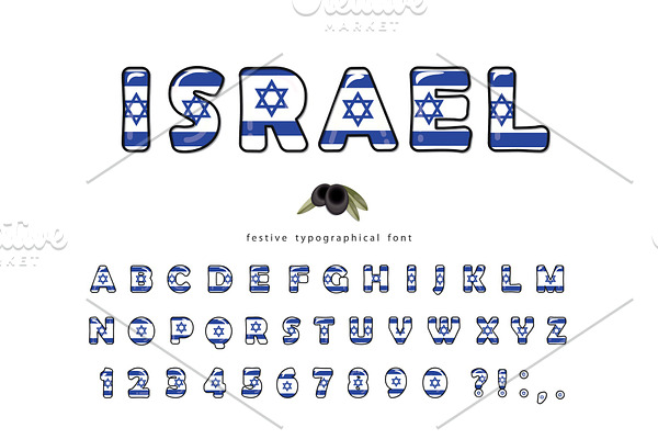 Israel cartoon font. Israeli