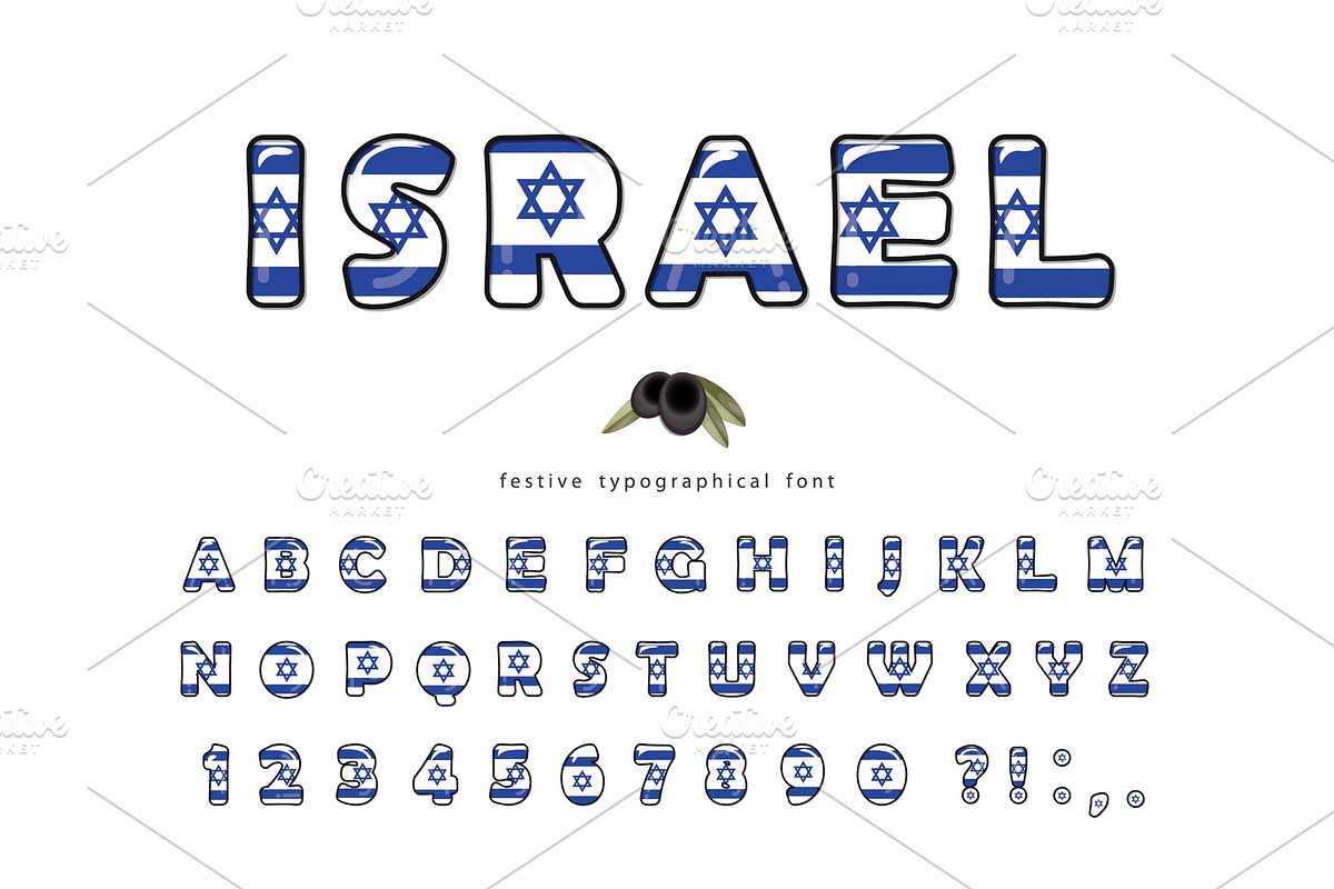 Israel cartoon font. Israeli in Textures - product preview 8