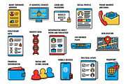 GDPR icons, personal data protection
