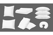 Realistic white pillows