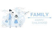 Family poster design concept. Happy