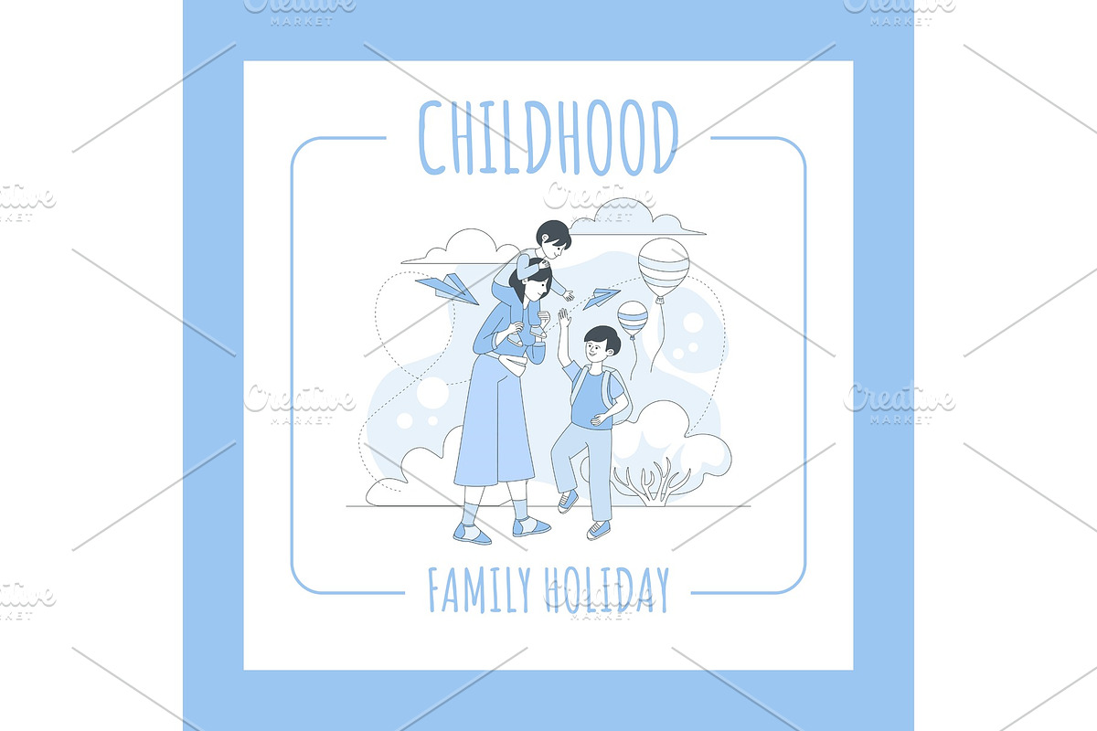 Childhood, family holiday flyer in Illustrations - product preview 8