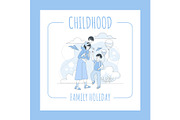 Childhood, family holiday flyer
