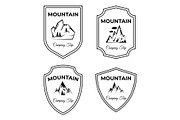 Set of mountain, camping trip vector