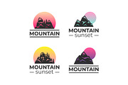 Mountain sunset vector illustration