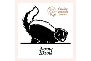 Skunk lifted its tail - Funny Skunk