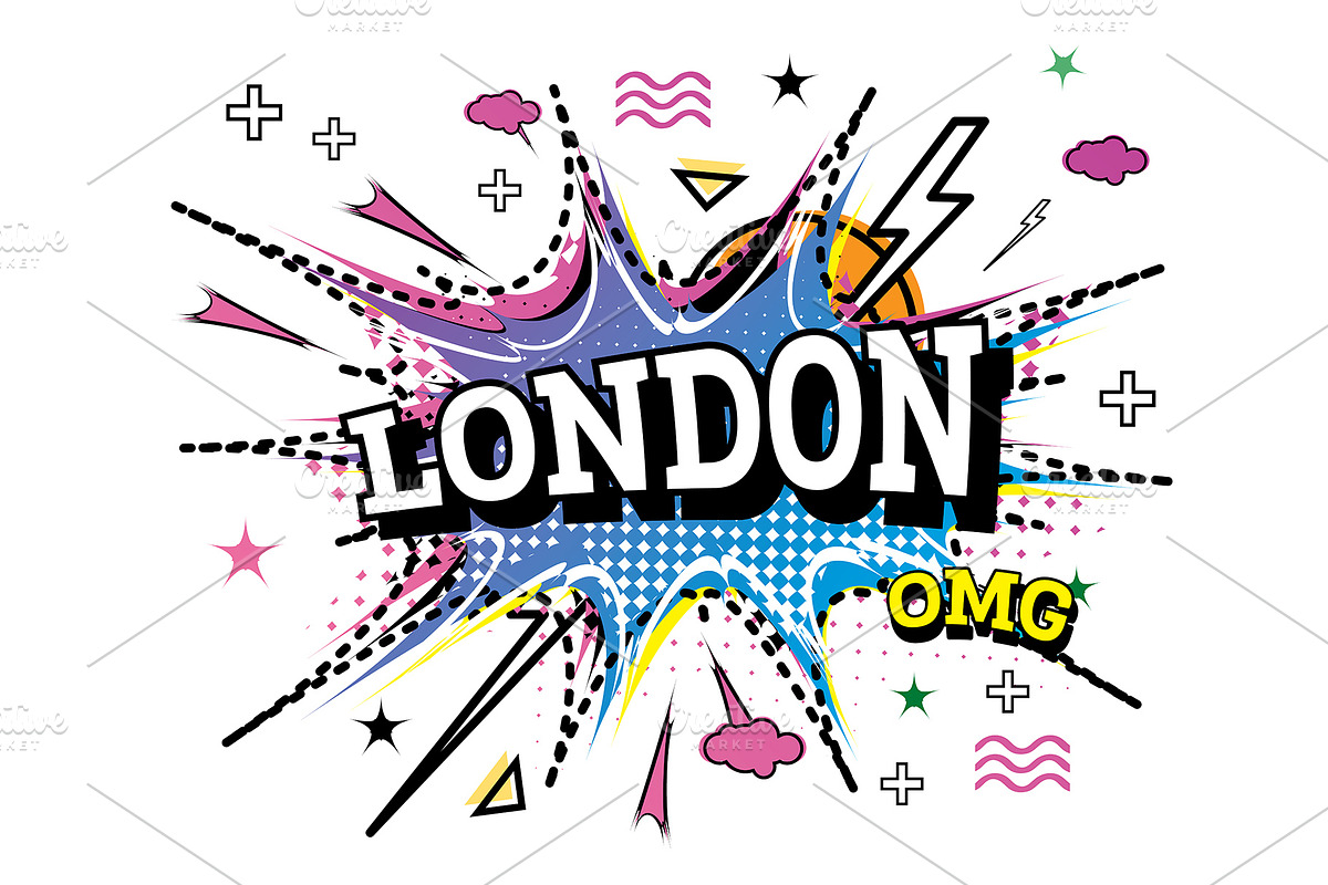 London Comic Text in Pop Art Style in Illustrations - product preview 8