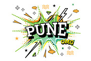 Pune Comic Text in Pop Art Style