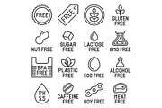 Free Labels and Icons Set on White