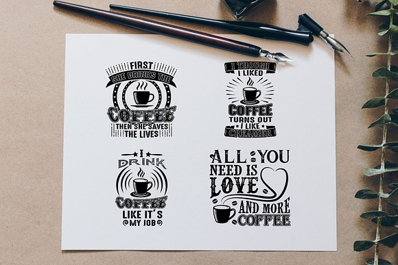 Coffee Quotes Cricut V6 Black in Illustrations - product preview 1