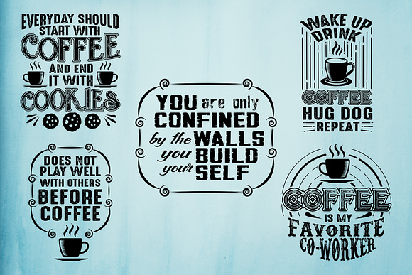 Coffee Quotes Cricut V6 Black in Illustrations - product preview 2