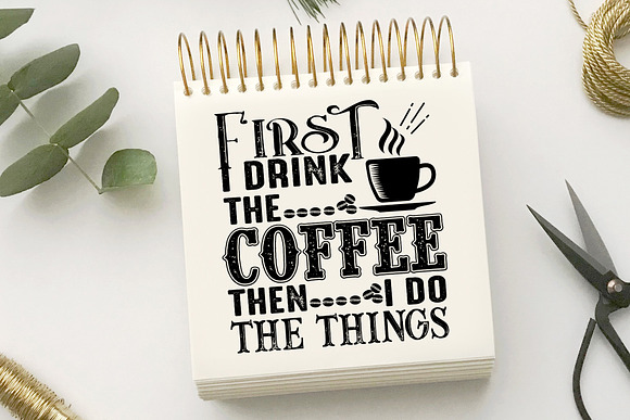 Coffee Quotes Cricut V6 Black in Illustrations - product preview 4