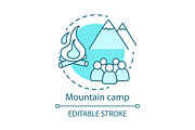 Mountain camp concept icon