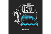 Tourism chalk concept icon