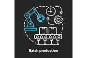 Batch production chalk concept icon