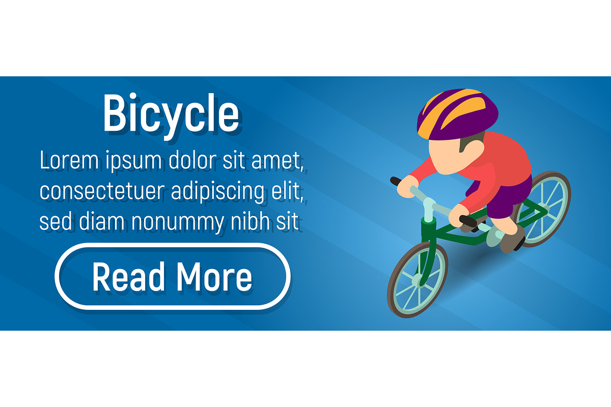 Bicycle concept banner in Illustrations - product preview 8