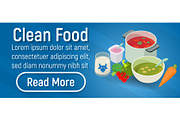 Clean food concept banner, isometric