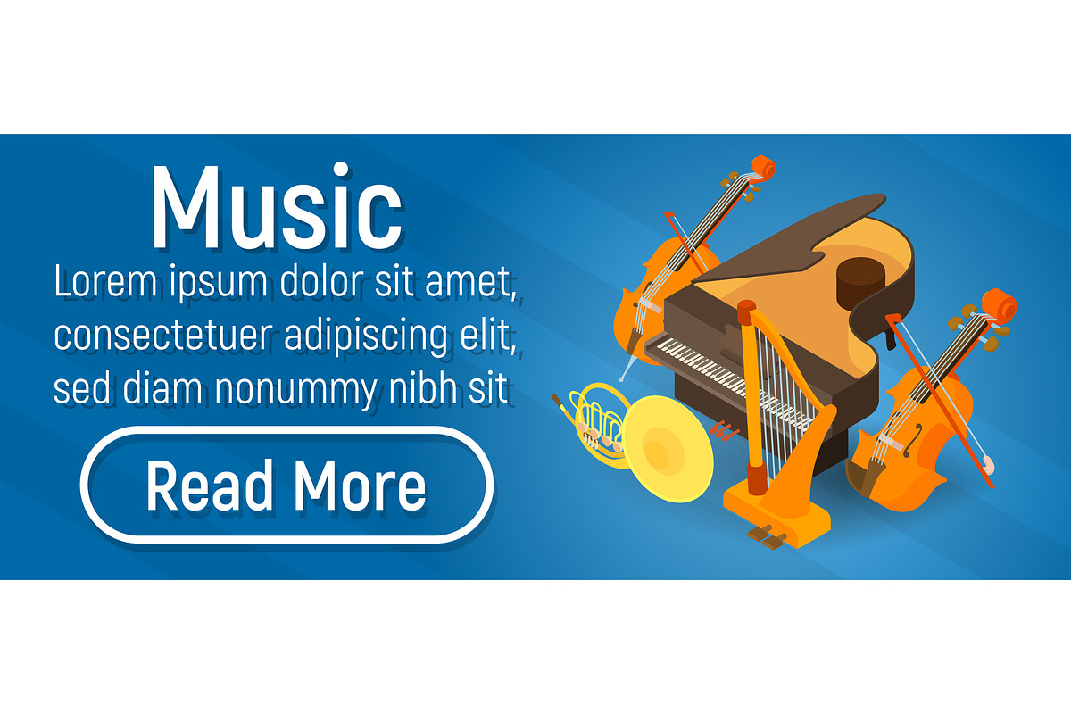 Music concept banner in Illustrations - product preview 8