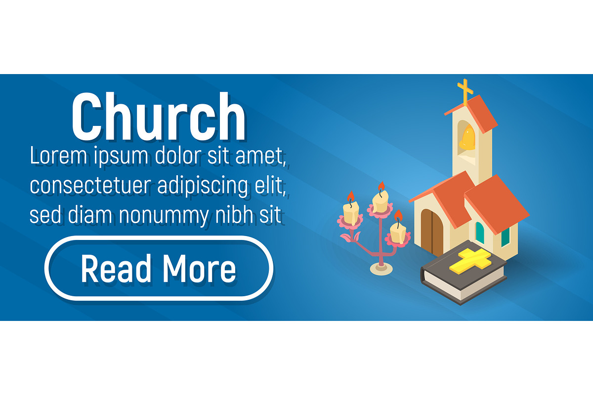 Church concept banner in Illustrations - product preview 8