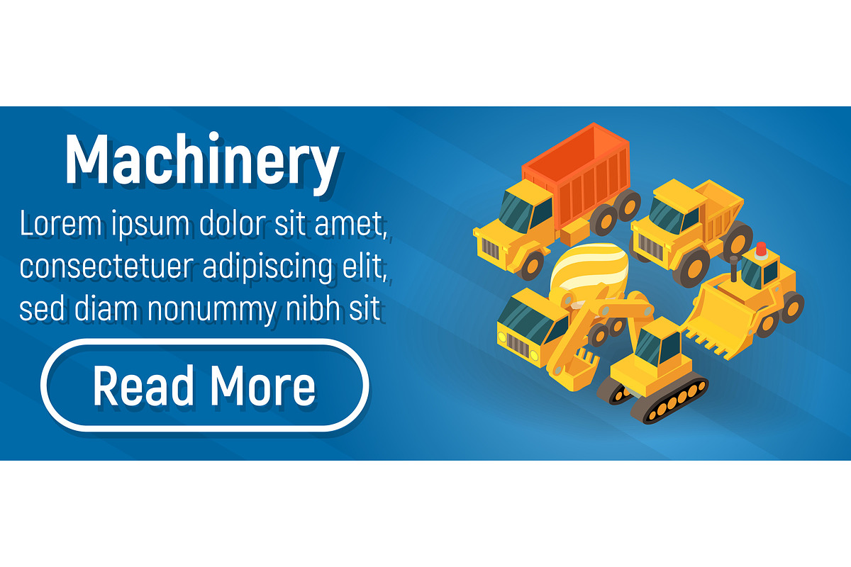 Machinery concept banner in Illustrations - product preview 8