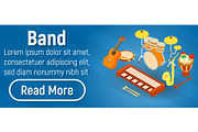 Band concept banner, isometric style