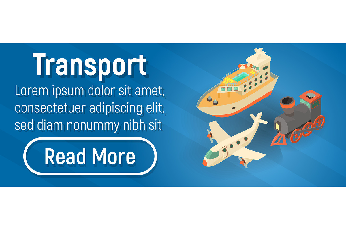 Transport concept banner in Illustrations - product preview 8
