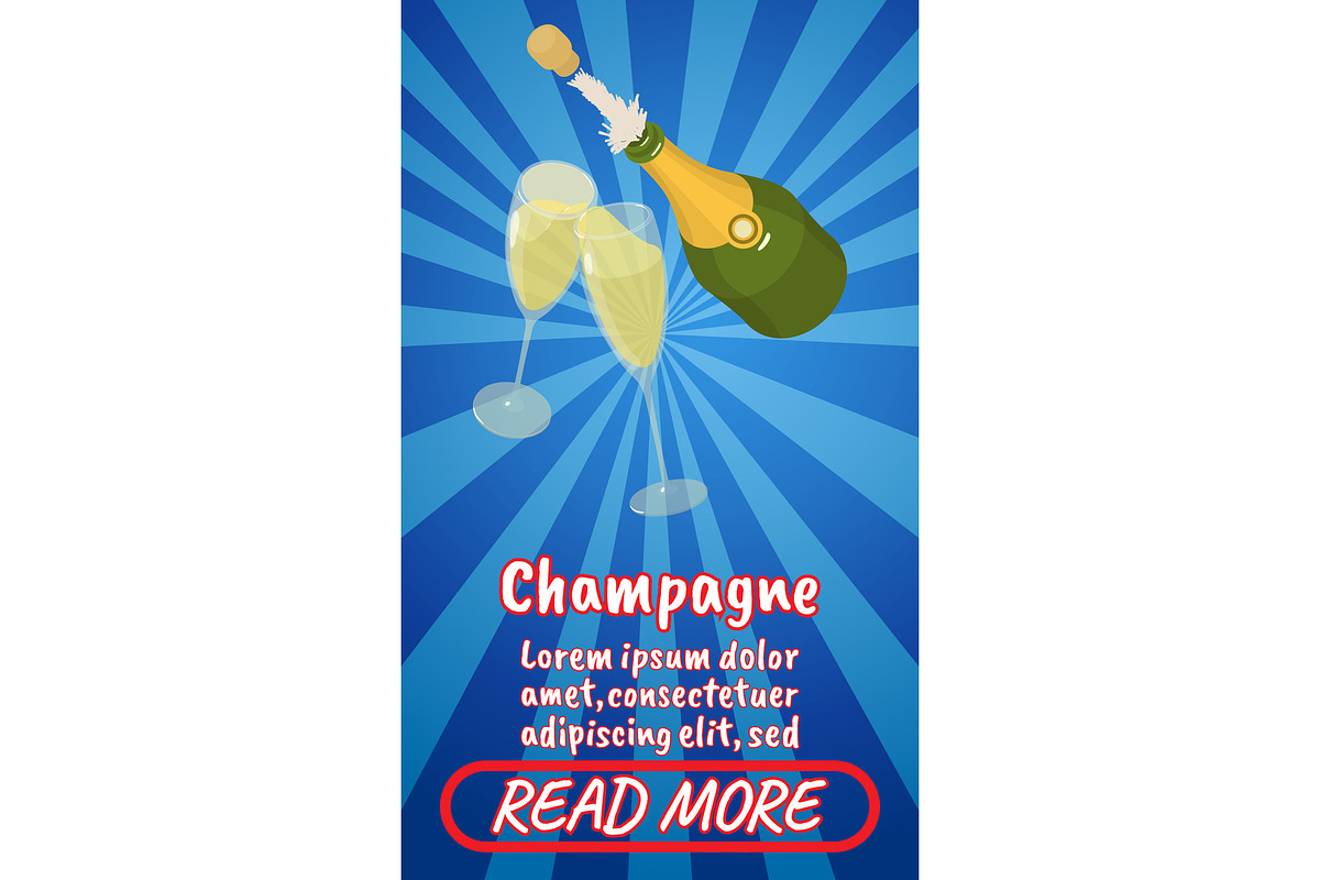 Champagne concept banner in Illustrations - product preview 8